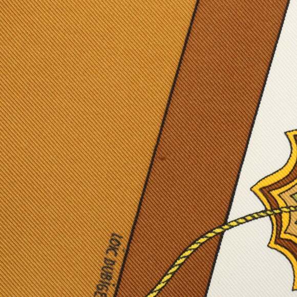 HERMES Authentic Brown Silk Scarf - Picture 6 of 7